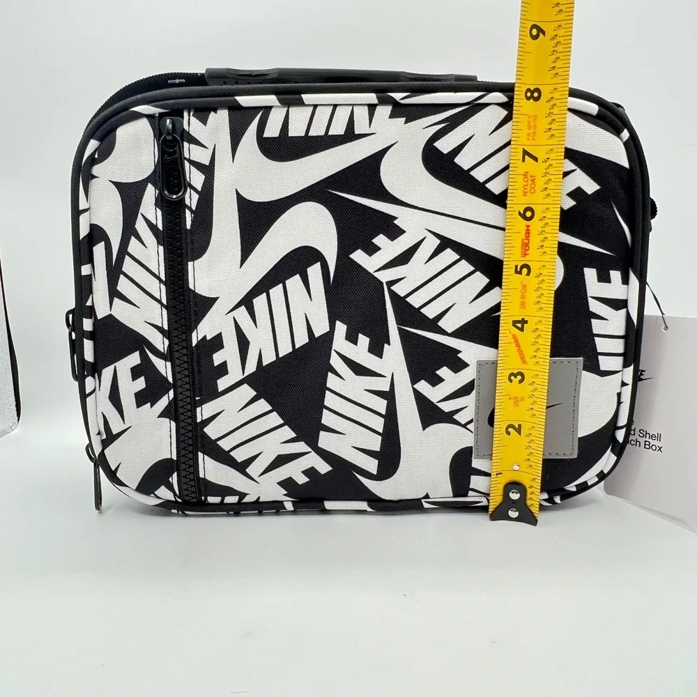 NWT Nike Hard Shell Lunch Box Black White Swoosh Logo  Bag BACK TO SCHOOL